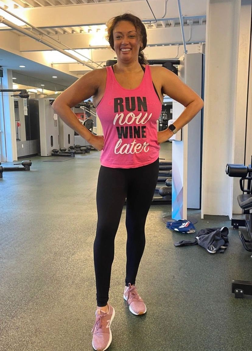 Woman gym fitness portrait